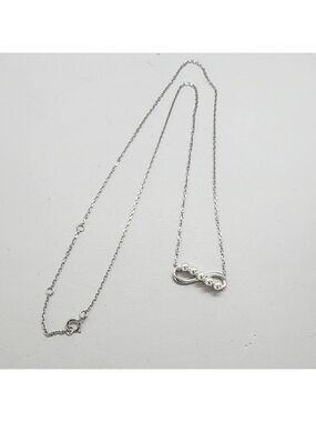 Brand New Sterling Silver 925 Infinite Pearl Necklace